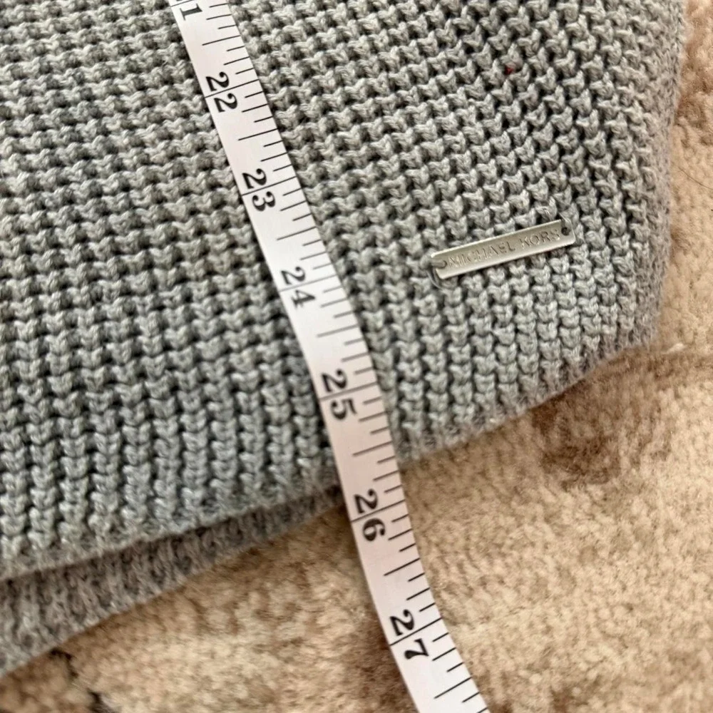 Michael Kors Gray Chunky Knit Cowl Neck Sweater Size Small